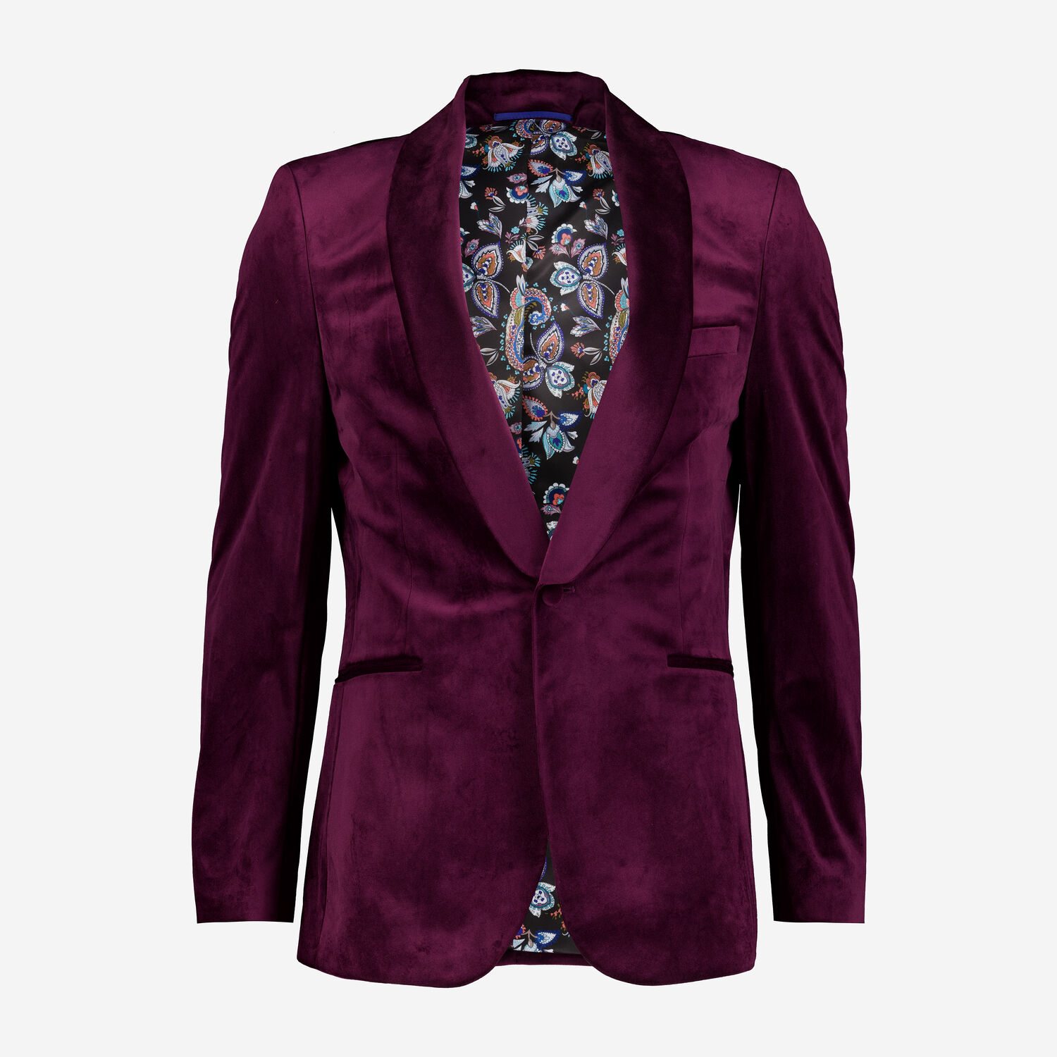 Burgundy Velvet Lapel Blazer TK Maxx UK - Main Image